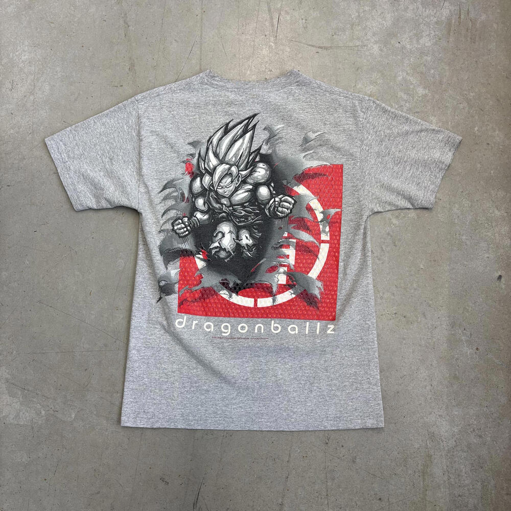 Vintage 2000s Dragonballz Goku Double Sided T-Shirt Medium Gray